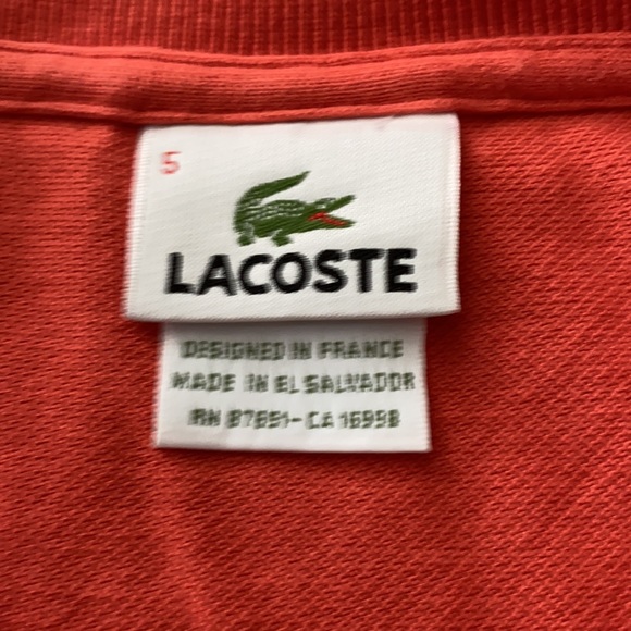 Lacoste Men’s Polo, size 5 (L), Coral - Picture 4 of 8